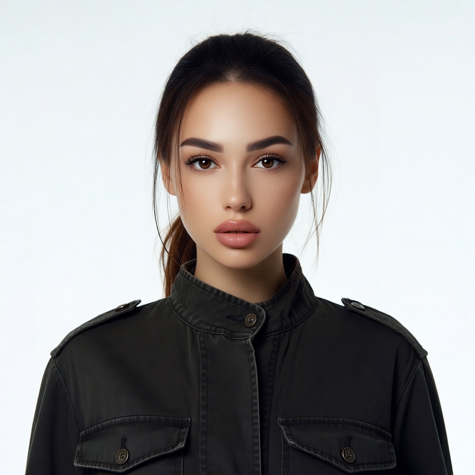 Asian woman in green jacket Asian woman in green jacket