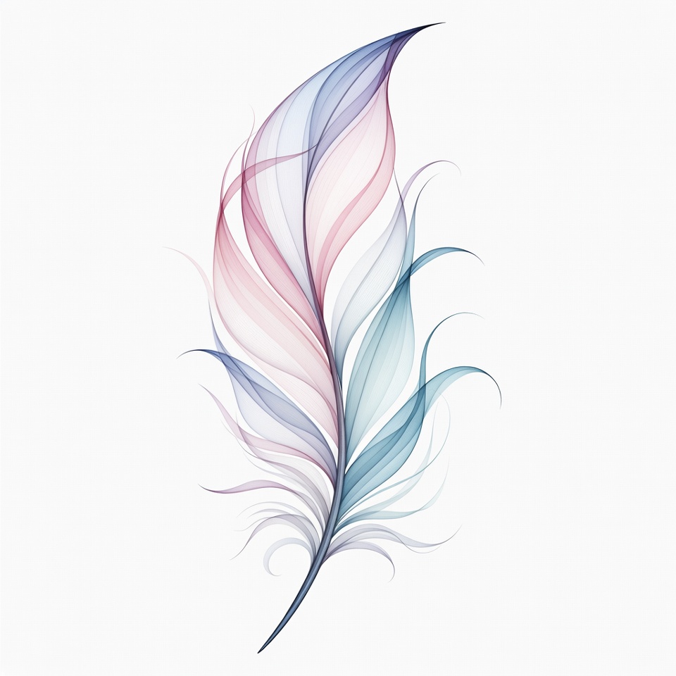 Colorful Watercolor Feather Illustration Colorful Watercolor Feather Illustration