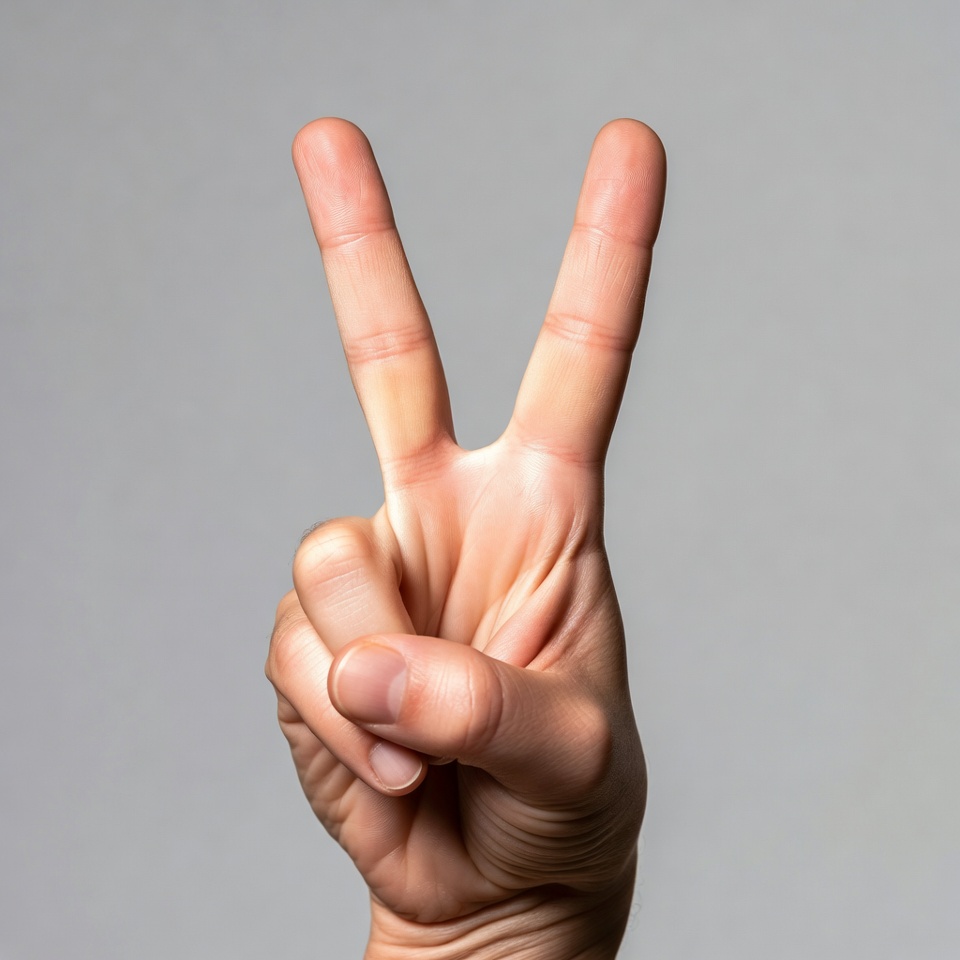 Hand making peace sign Hand making peace sign