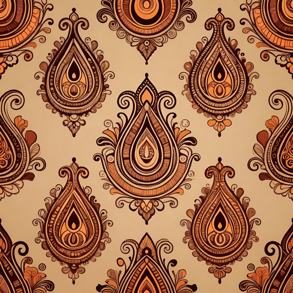Henna Paisley Seamless Pattern Henna Paisley Seamless Pattern