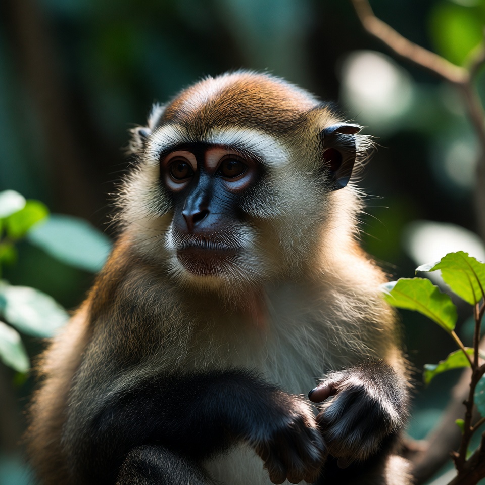 De Brazza's Monkey in Jungle De Brazza's Monkey in Jungle