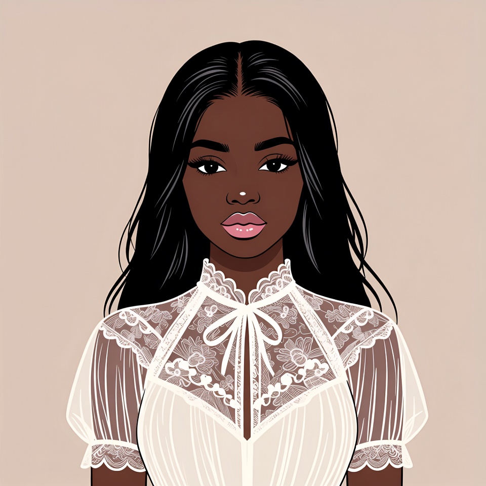 African-American woman in lace blouse African-American woman in lace blouse