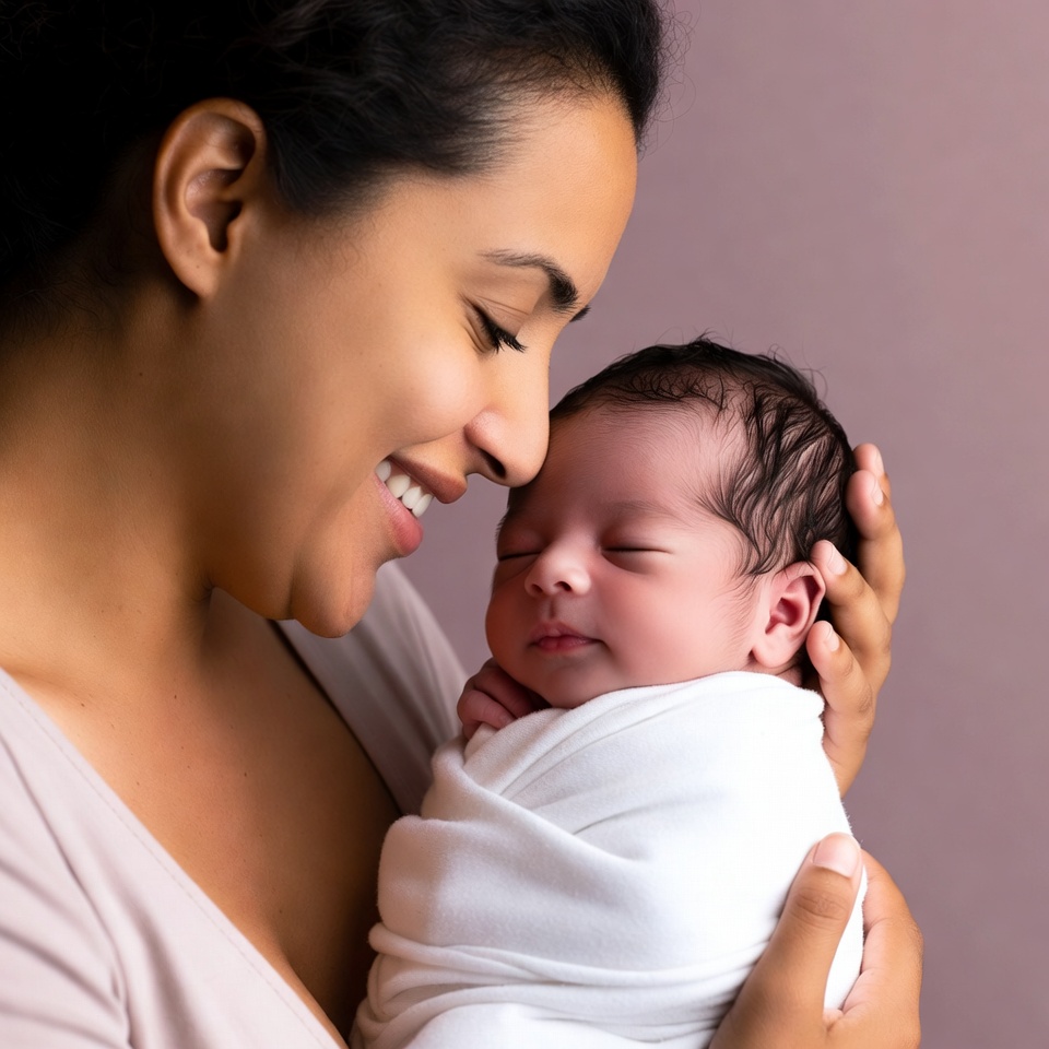 African-American mother holding newborn baby African-American mother holding newborn baby