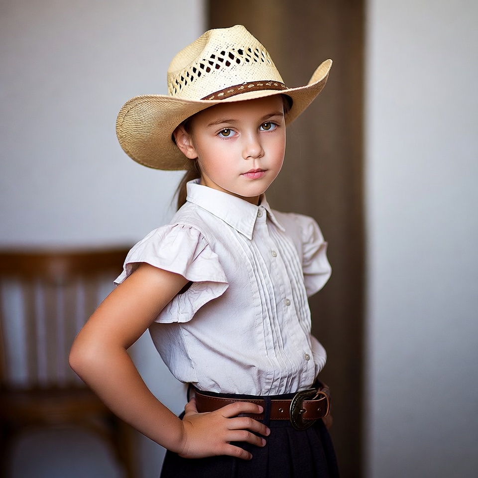 Girl wearing cowboy hat Girl wearing cowboy hat