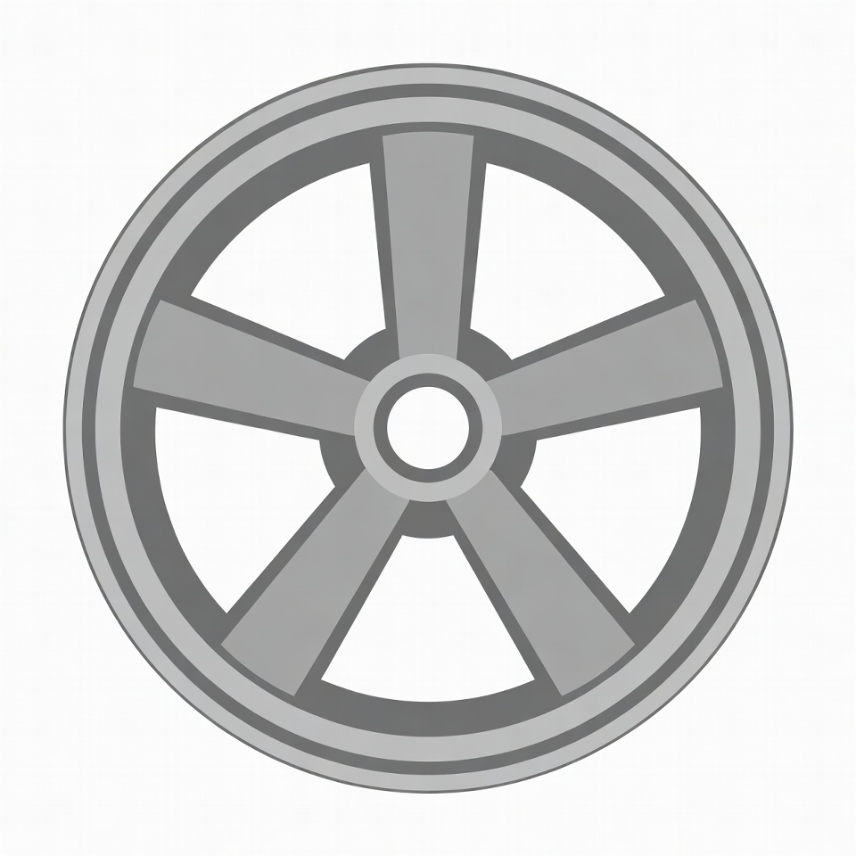 Gray Five-Spoke Wheel Illustration Gray Five-Spoke Wheel Illustration