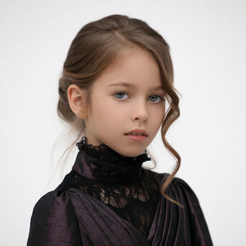 Girl in black lace Victorian dress Girl in black lace Victorian dress