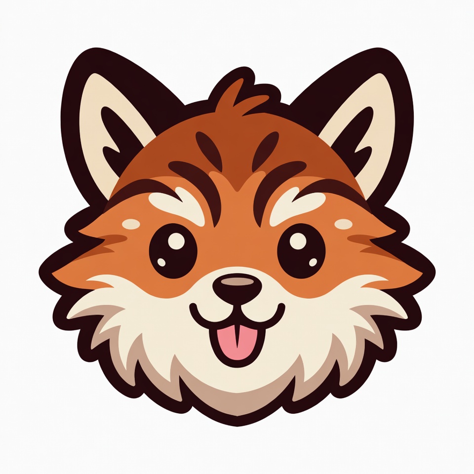 Cute cartoon fox face Cute cartoon fox face