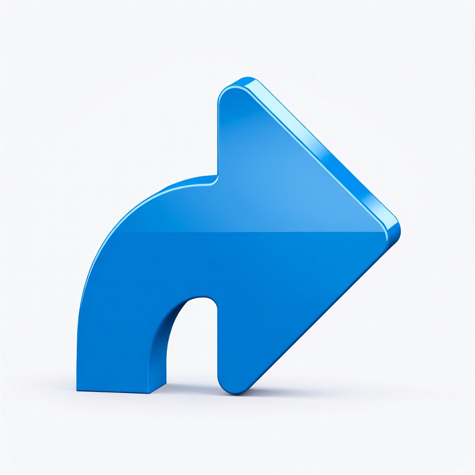 3D Blue Curved Right Arrow 3D Blue Curved Right Arrow