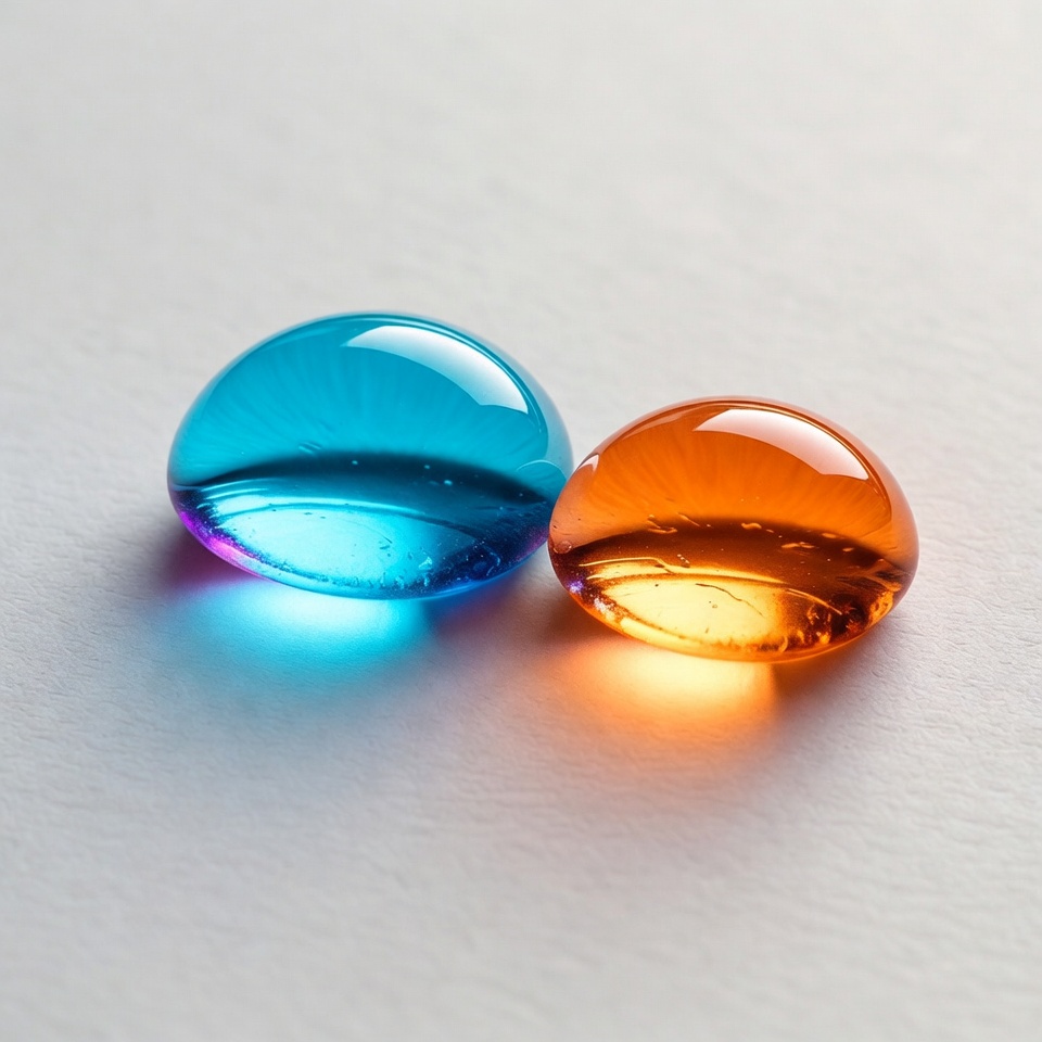 Blue and Orange Water Droplets Blue and Orange Water Droplets