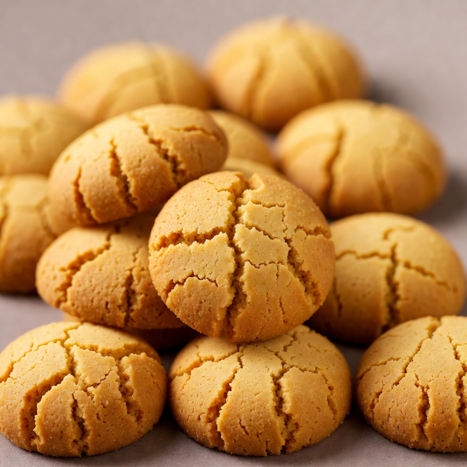 Stack of golden cracked cookies Stack of golden cracked cookies