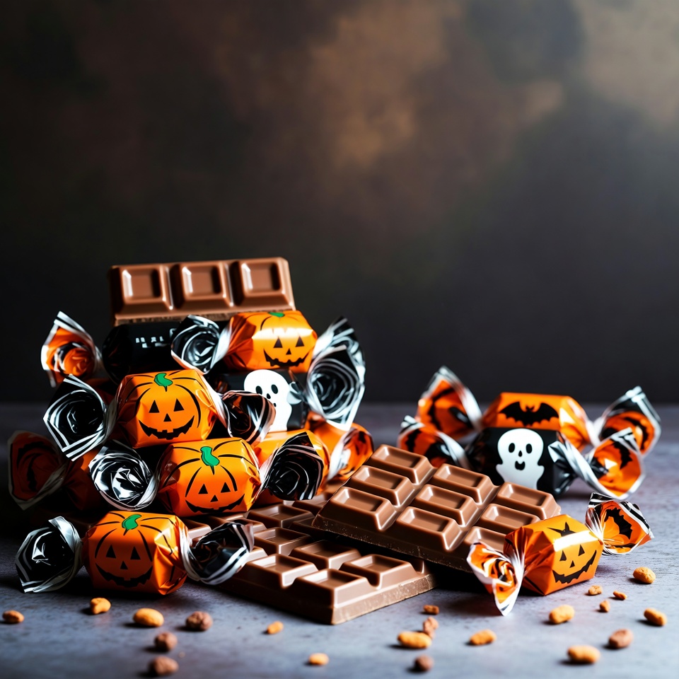 Halloween Chocolate Candy Pile Halloween Chocolate Candy Pile