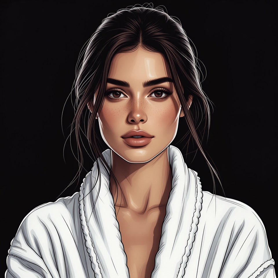 Beautiful woman in white bathrobe Beautiful woman in white bathrobe