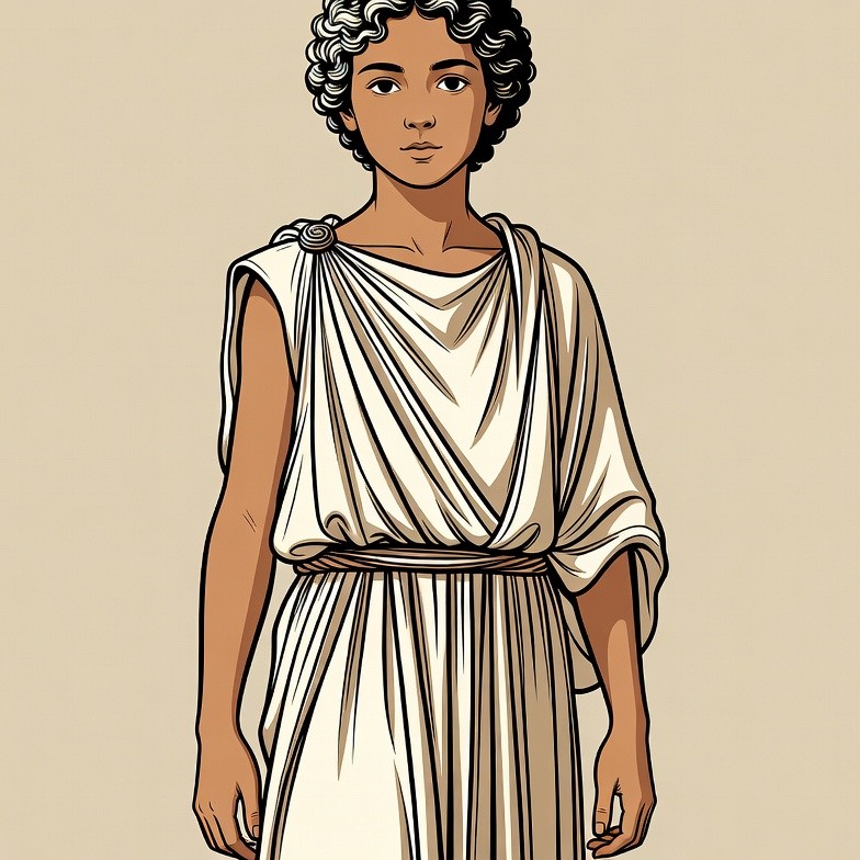 Young boy in ancient Greek toga Young boy in ancient Greek toga
