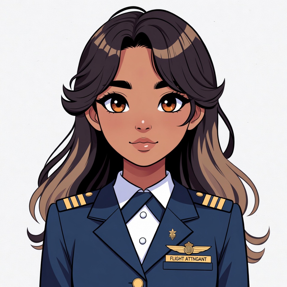 Anime flight attendant woman Anime flight attendant woman