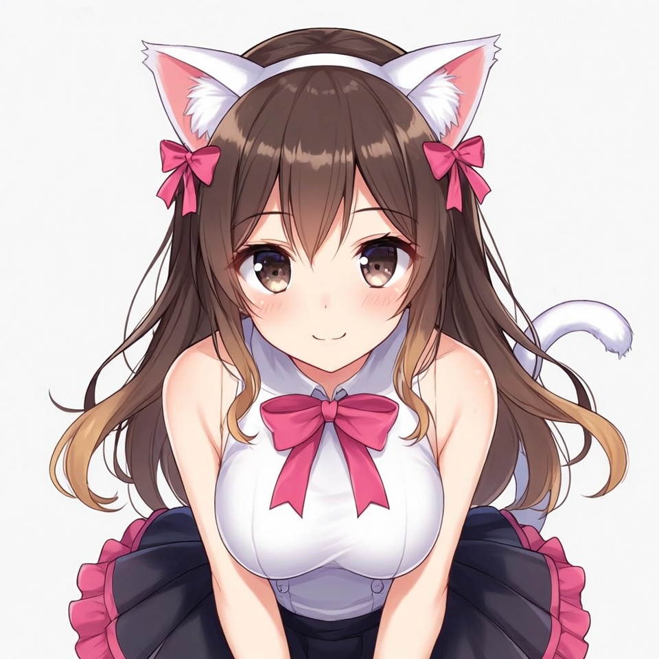 Anime girl with cat ears Anime girl with cat ears