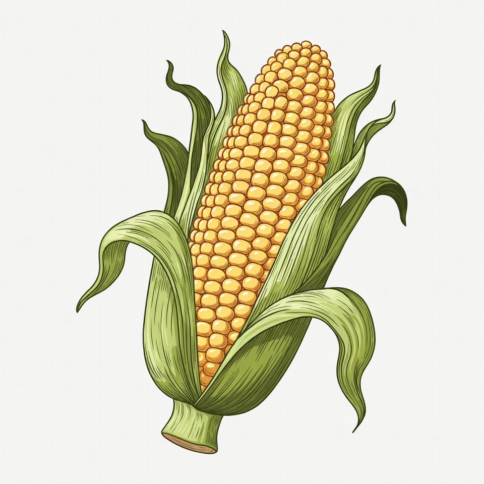 Corn cob with green husks Corn cob with green husks