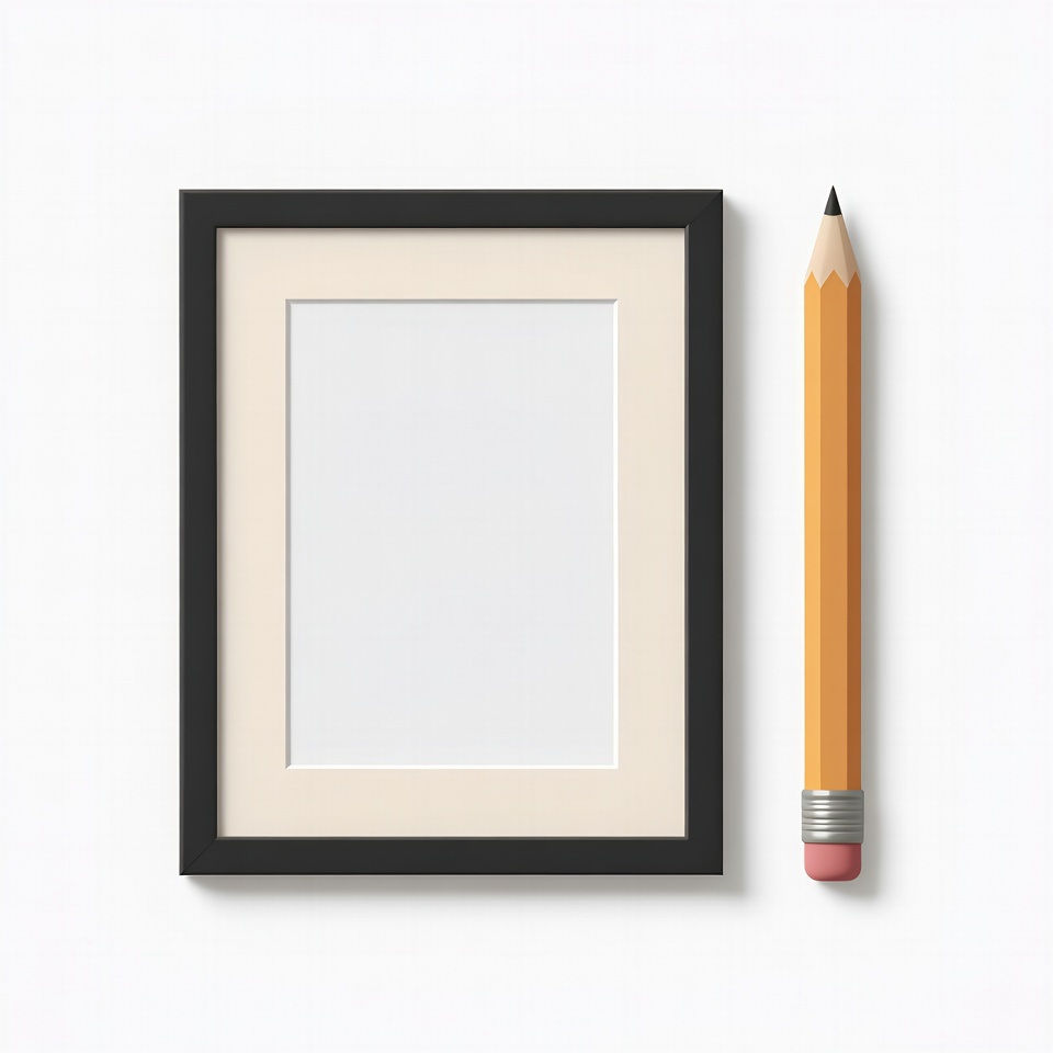 Black Frame and Yellow Pencil Black Frame and Yellow Pencil