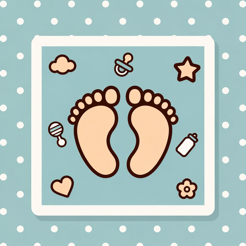 Baby Feet with Nursery Icons Baby Feet with Nursery Icons