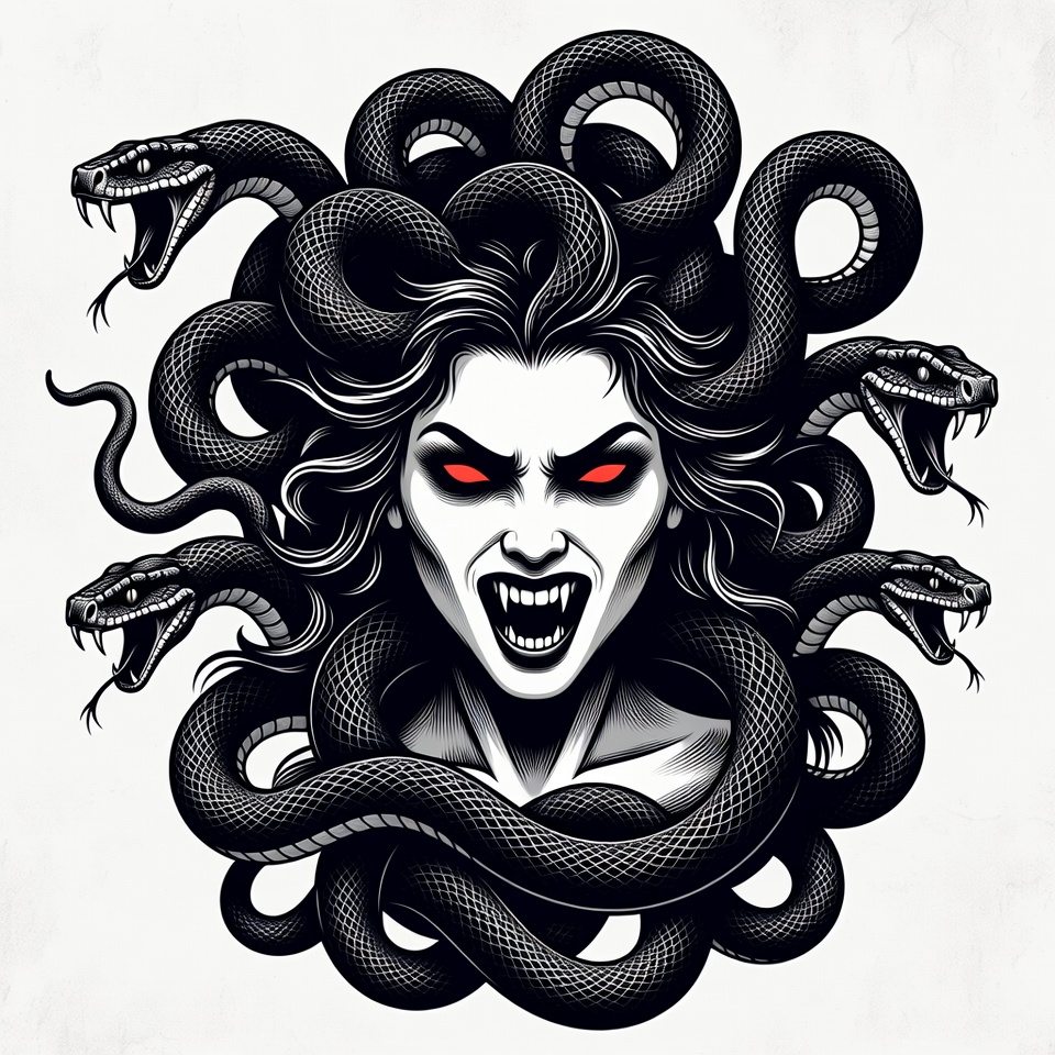 Medusa with Snakes Hair Medusa with Snakes Hair