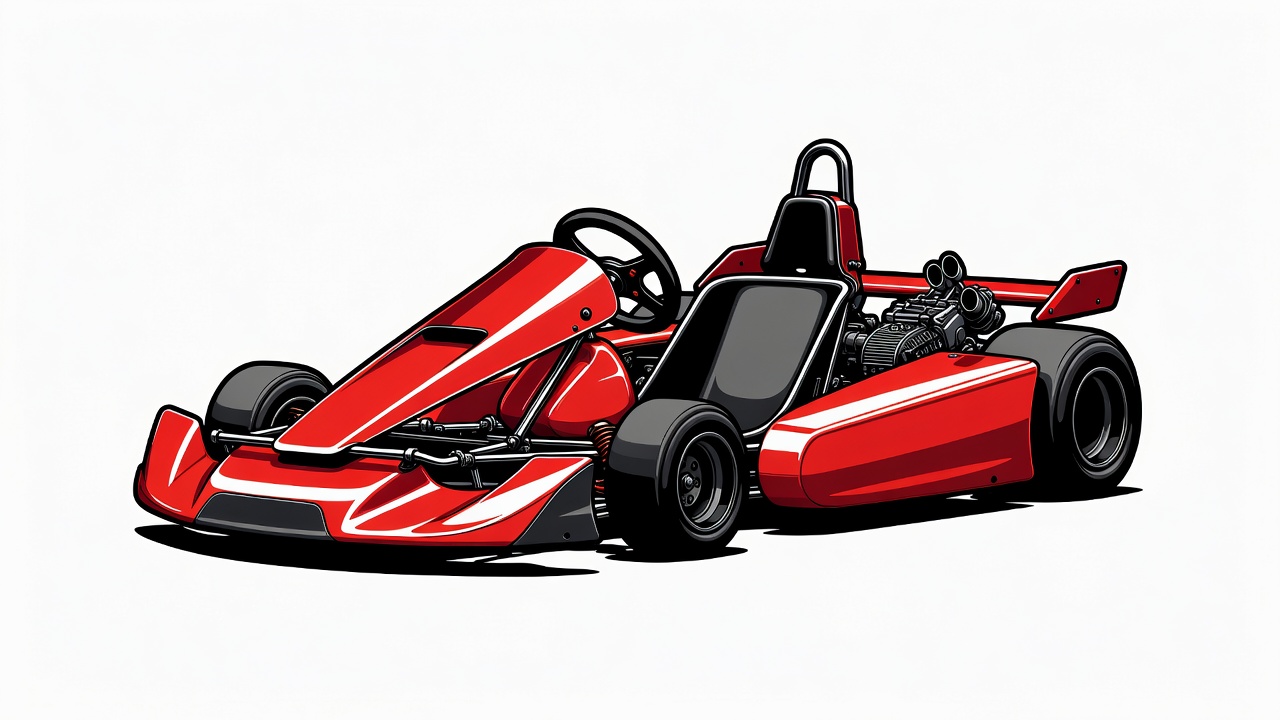 Red Go-Kart Illustration Red Go-Kart Illustration
