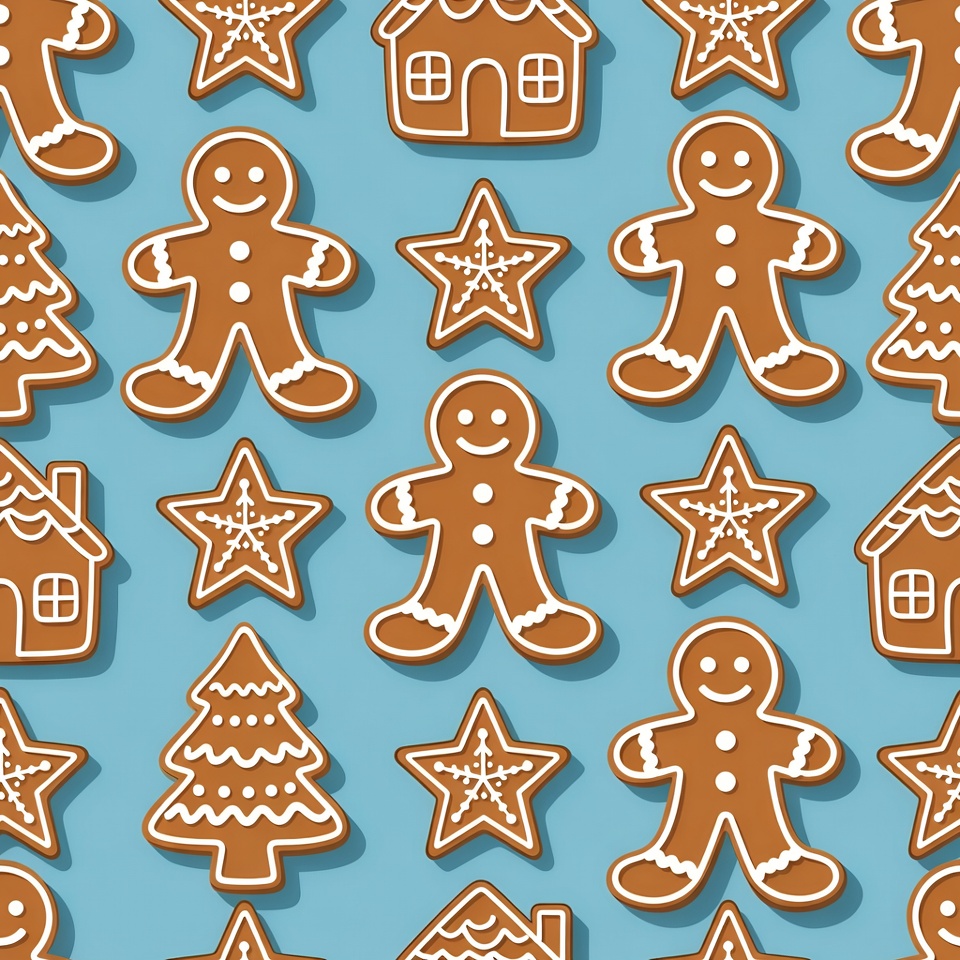 Gingerbread Men Christmas Seamless Pattern Gingerbread Men Christmas Seamless Pattern