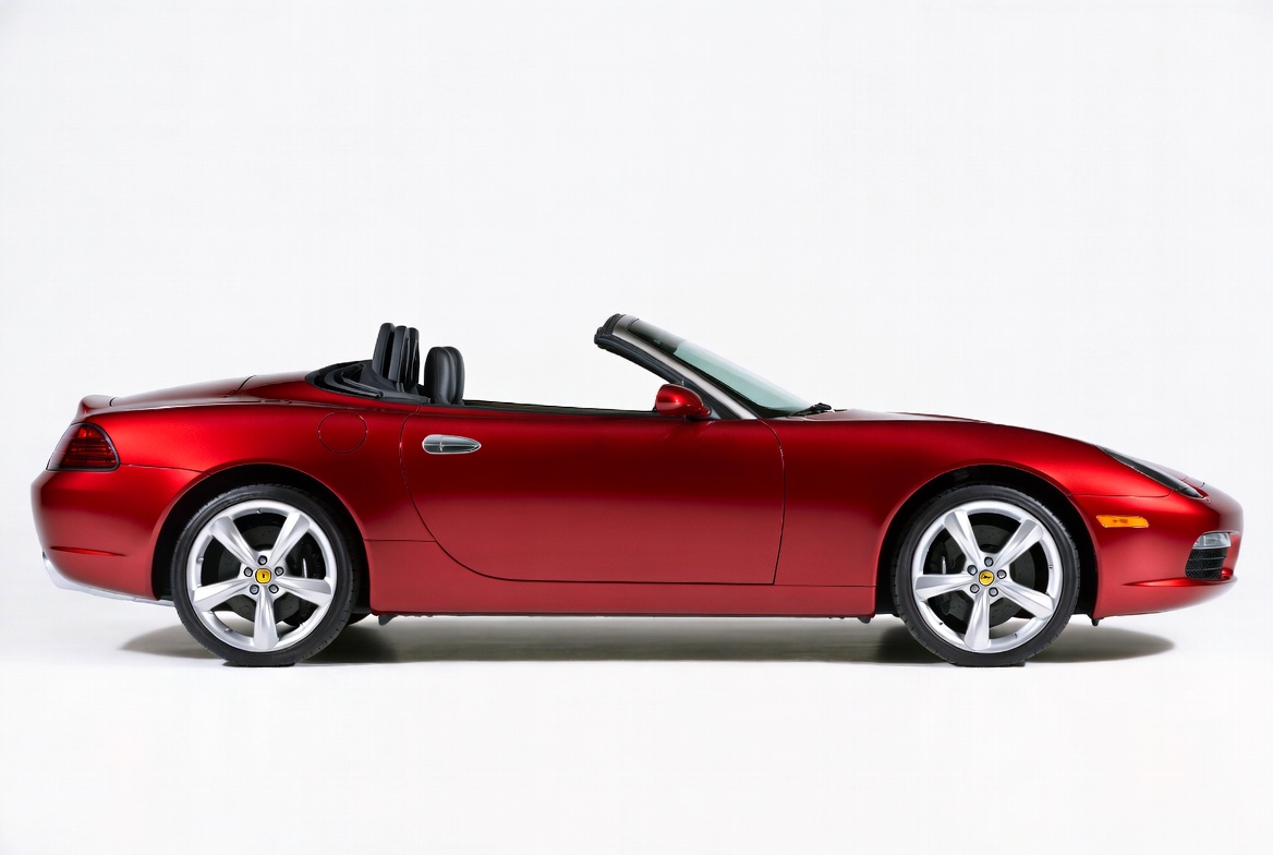 Red Porsche Boxster Convertible Side View Red Porsche Boxster Convertible Side View