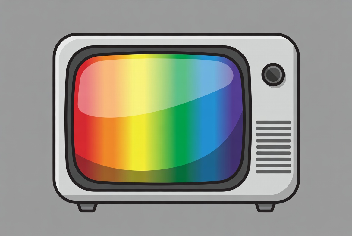 Retro TV with Rainbow Screen Retro TV with Rainbow Screen