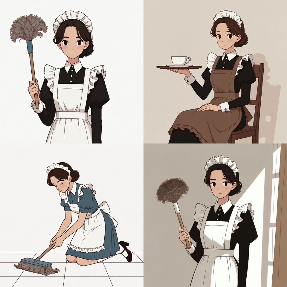 Anime Maid Cleaning and Serving Anime Maid Cleaning and Serving