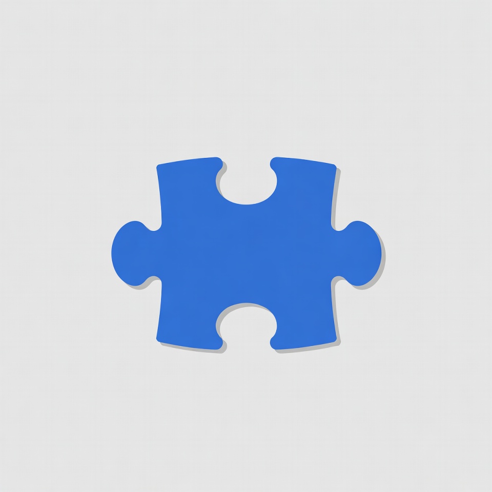 Blue puzzle piece illustration Blue puzzle piece illustration