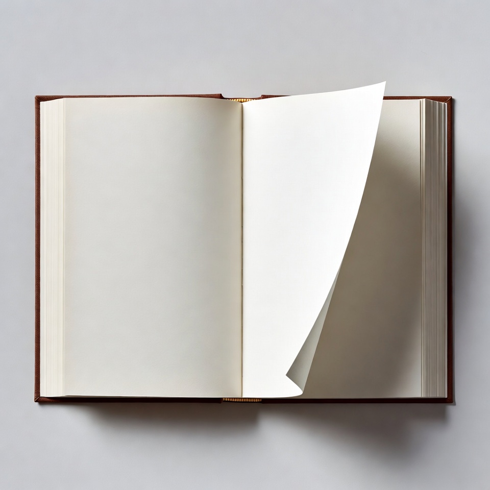 Open brown book with blank pages Open brown book with blank pages