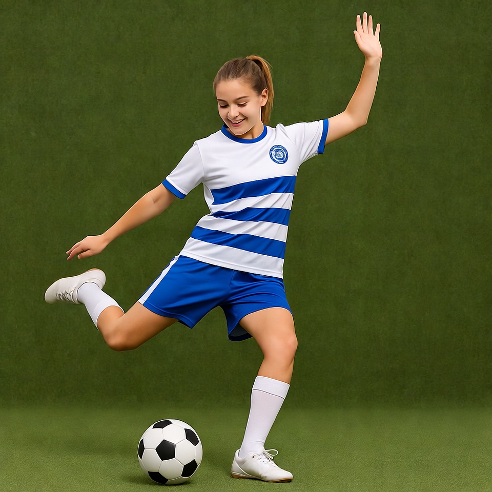 Girl kicking soccer ball Girl kicking soccer ball