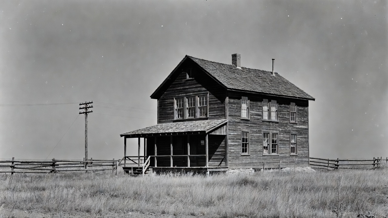 Abandoned wooden farmhouse in field Abandoned wooden farmhouse in field