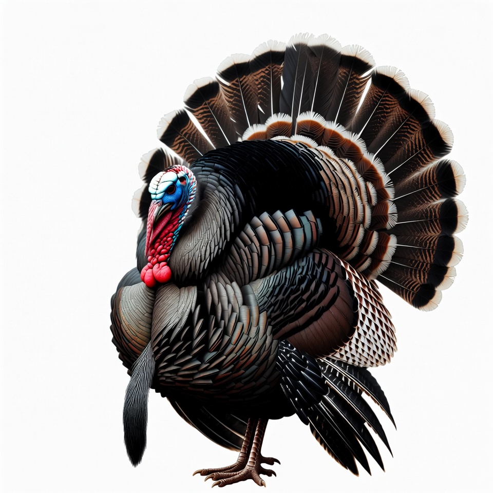 Turkey displaying tail feathers Turkey displaying tail feathers