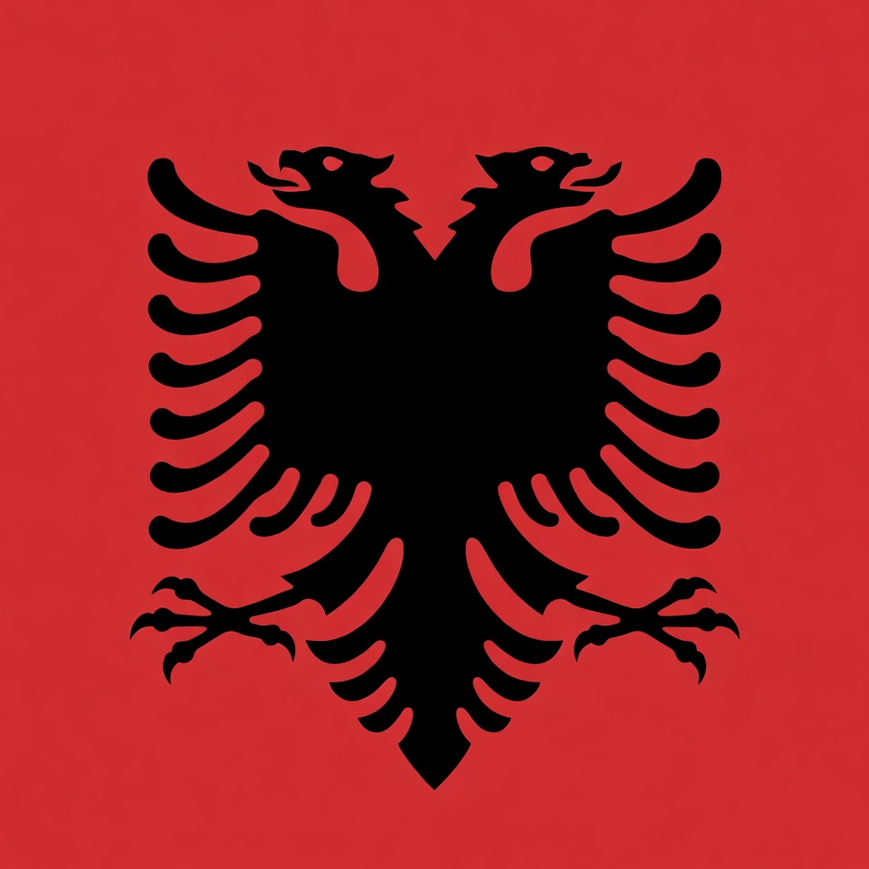 Albanian Flag Double-Headed Eagle Albanian Flag Double-Headed Eagle