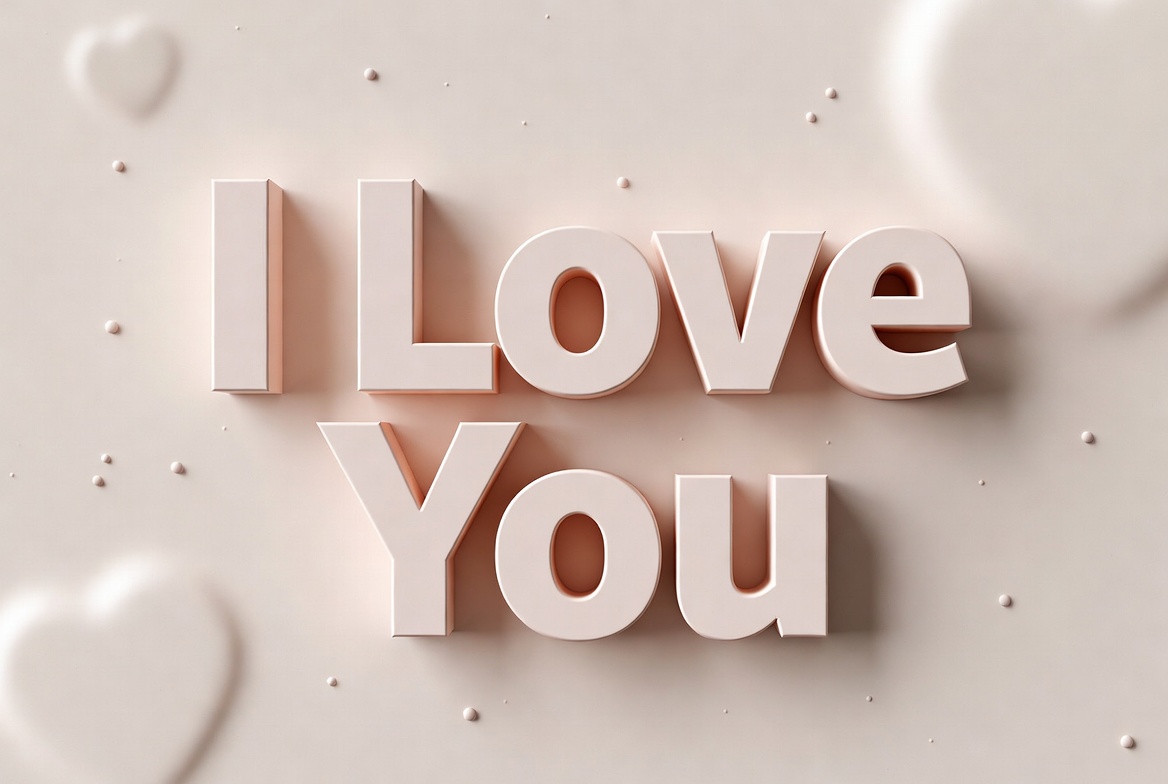 3D Pink I Love You Text 3D Pink I Love You Text