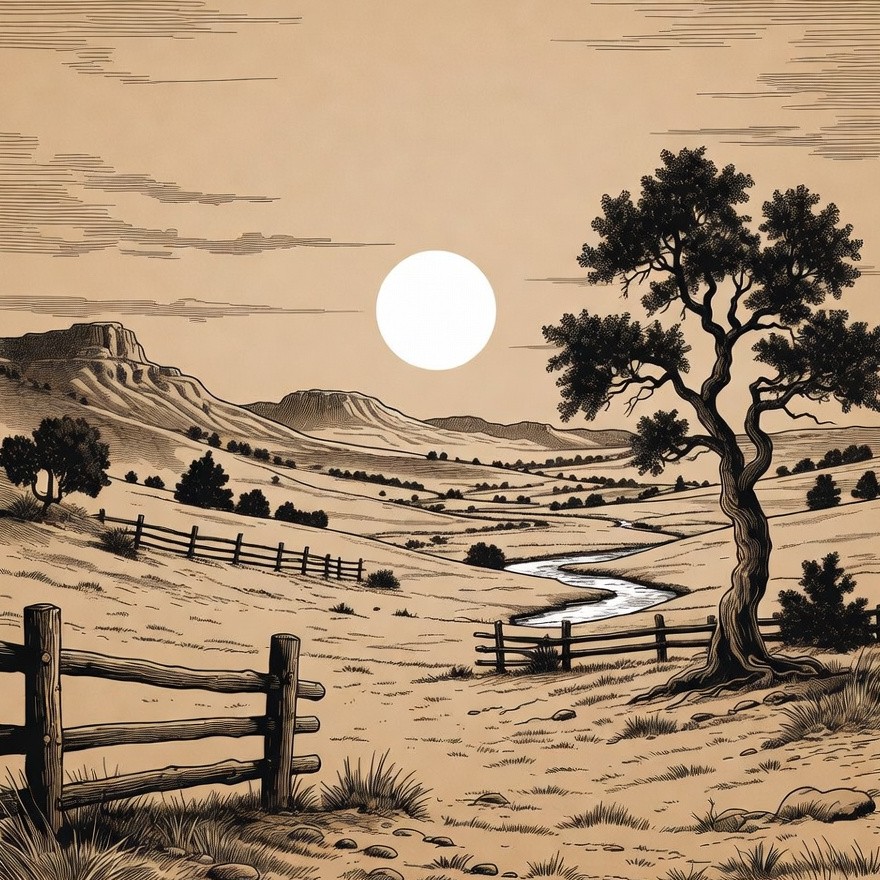 Scenic desert landscape with sunset Scenic desert landscape with sunset