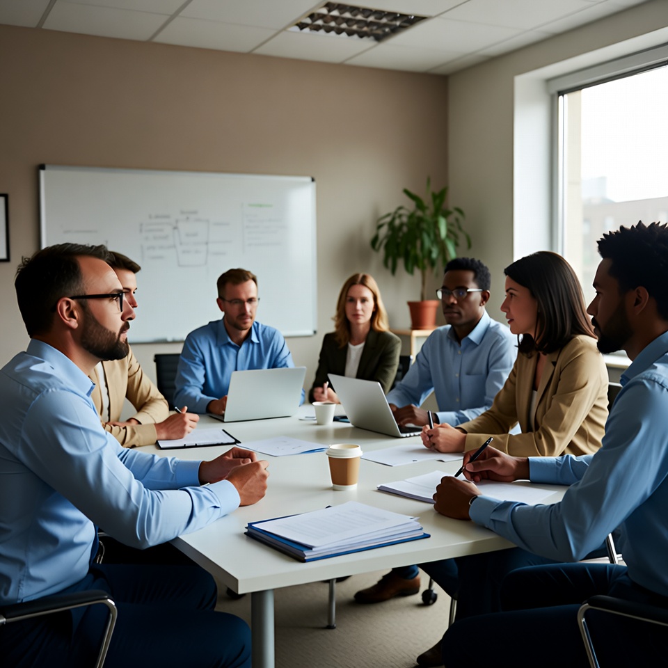 Diverse team in business meeting Diverse team in business meeting