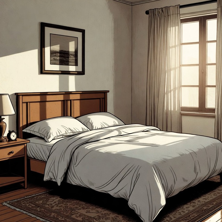 Cozy Empty Bedroom with Bed Cozy Empty Bedroom with Bed