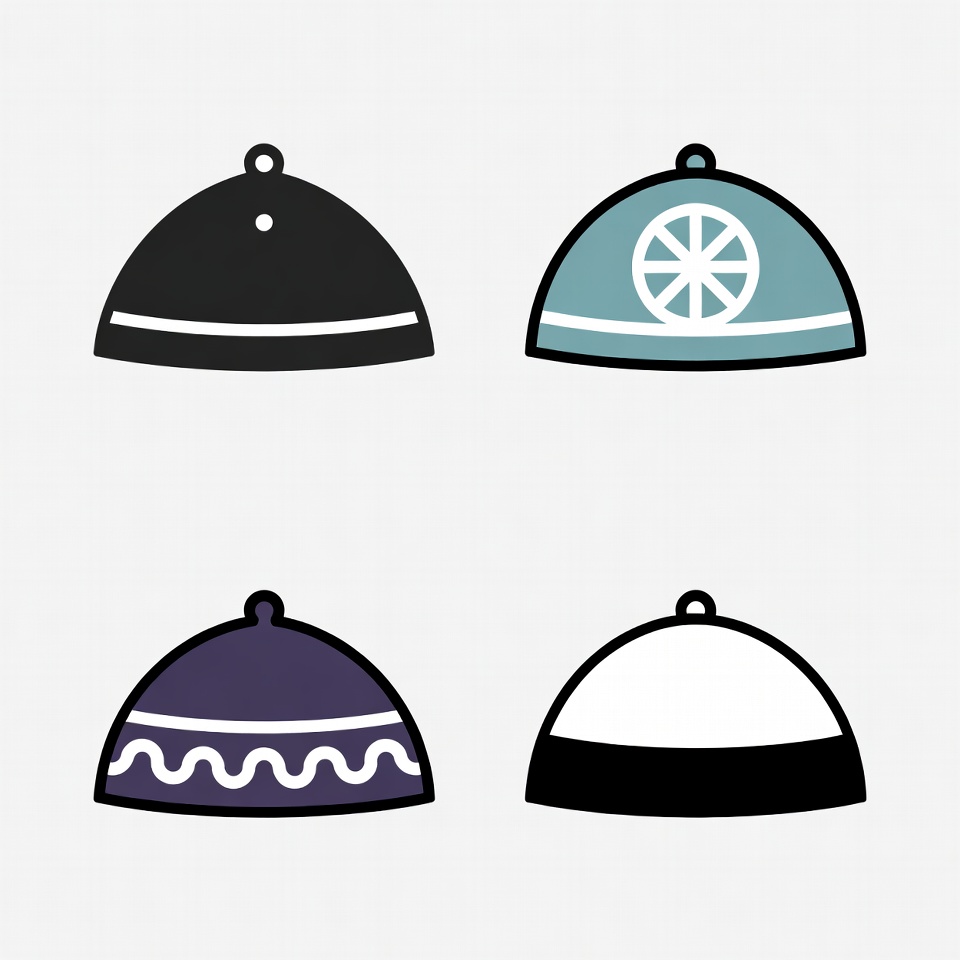 Clipart domes in four colors Clipart domes in four colors