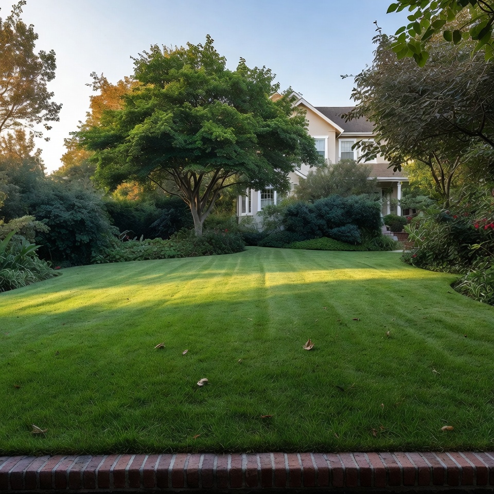 House with Lush Green Lawn and Trees House with Lush Green Lawn and Trees
