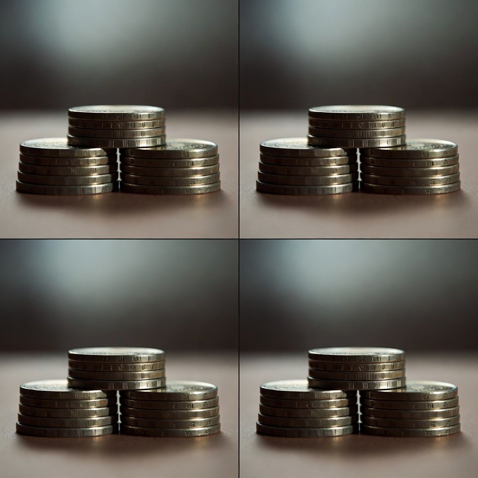 Stacks of Silver Coins Stacks of Silver Coins