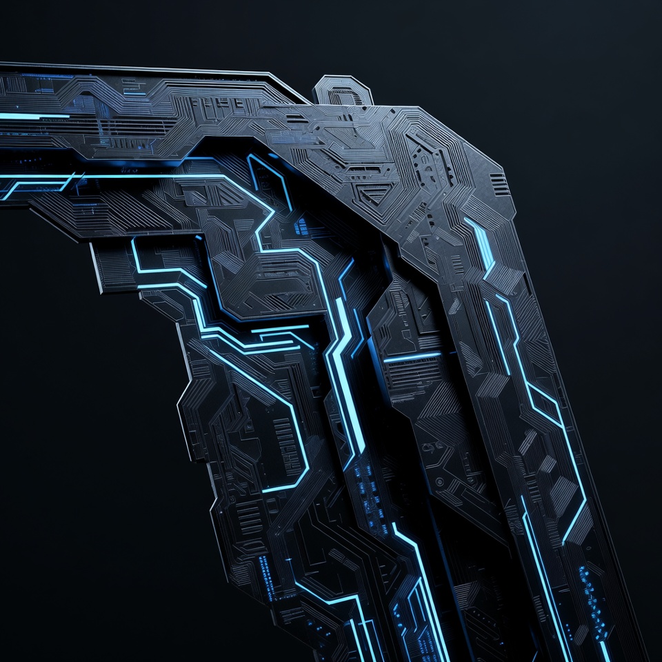 Futuristic Cyberpunk Archway with Neon Glow Futuristic Cyberpunk Archway with Neon Glow