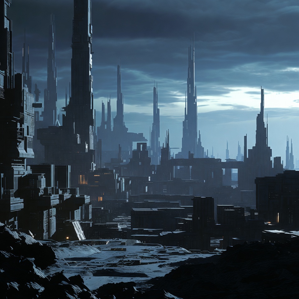 Futuristic Cyberpunk Cityscape at Night Futuristic Cyberpunk Cityscape at Night