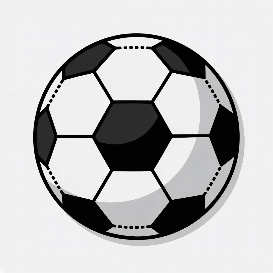 Black and white soccer ball illustration Black and white soccer ball illustration