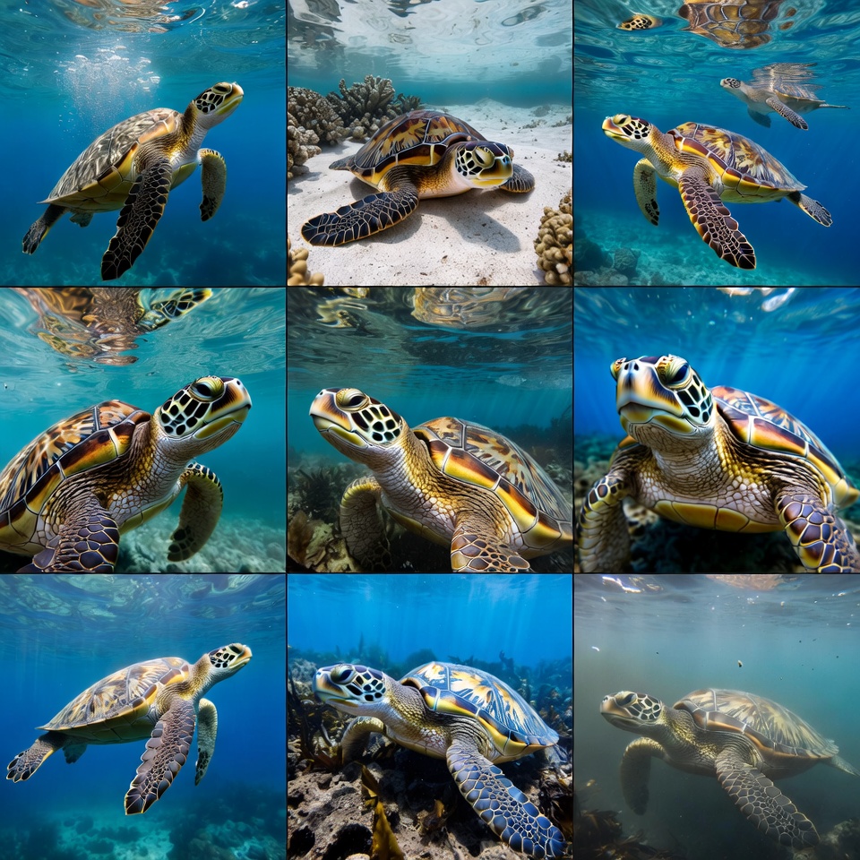 Sea Turtles Swimming Underwater Sea Turtles Swimming Underwater