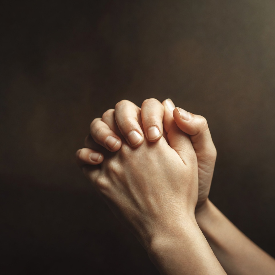 Hands clasped in prayer Hands clasped in prayer