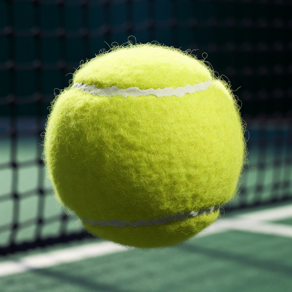 Tennis Ball Against Net Tennis Ball Against Net