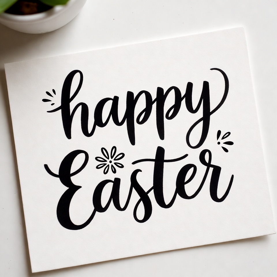 Happy Easter Handwritten Card Happy Easter Handwritten Card