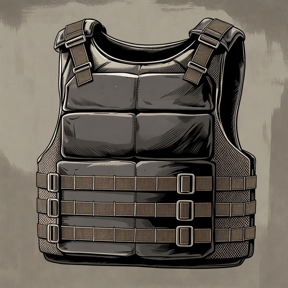 Tactical Bulletproof Vest Illustration Tactical Bulletproof Vest Illustration