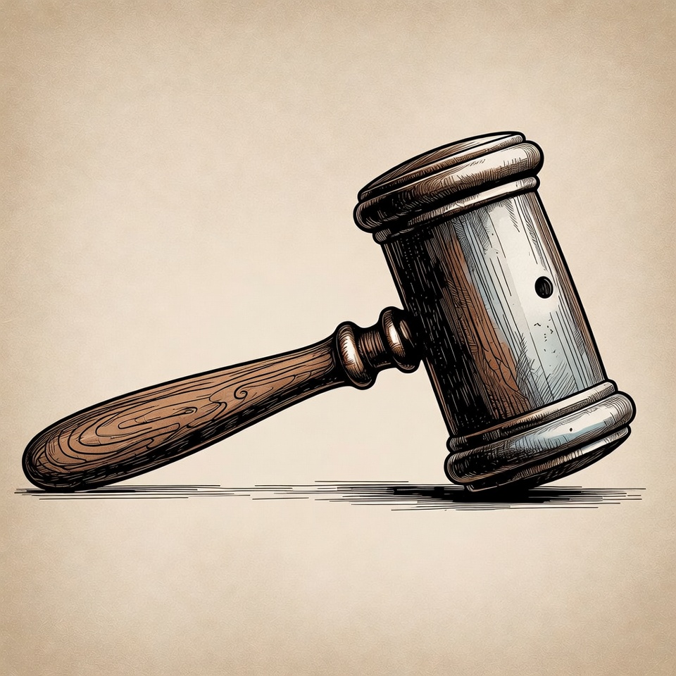 Wooden Gavel on Parchment Background Wooden Gavel on Parchment Background